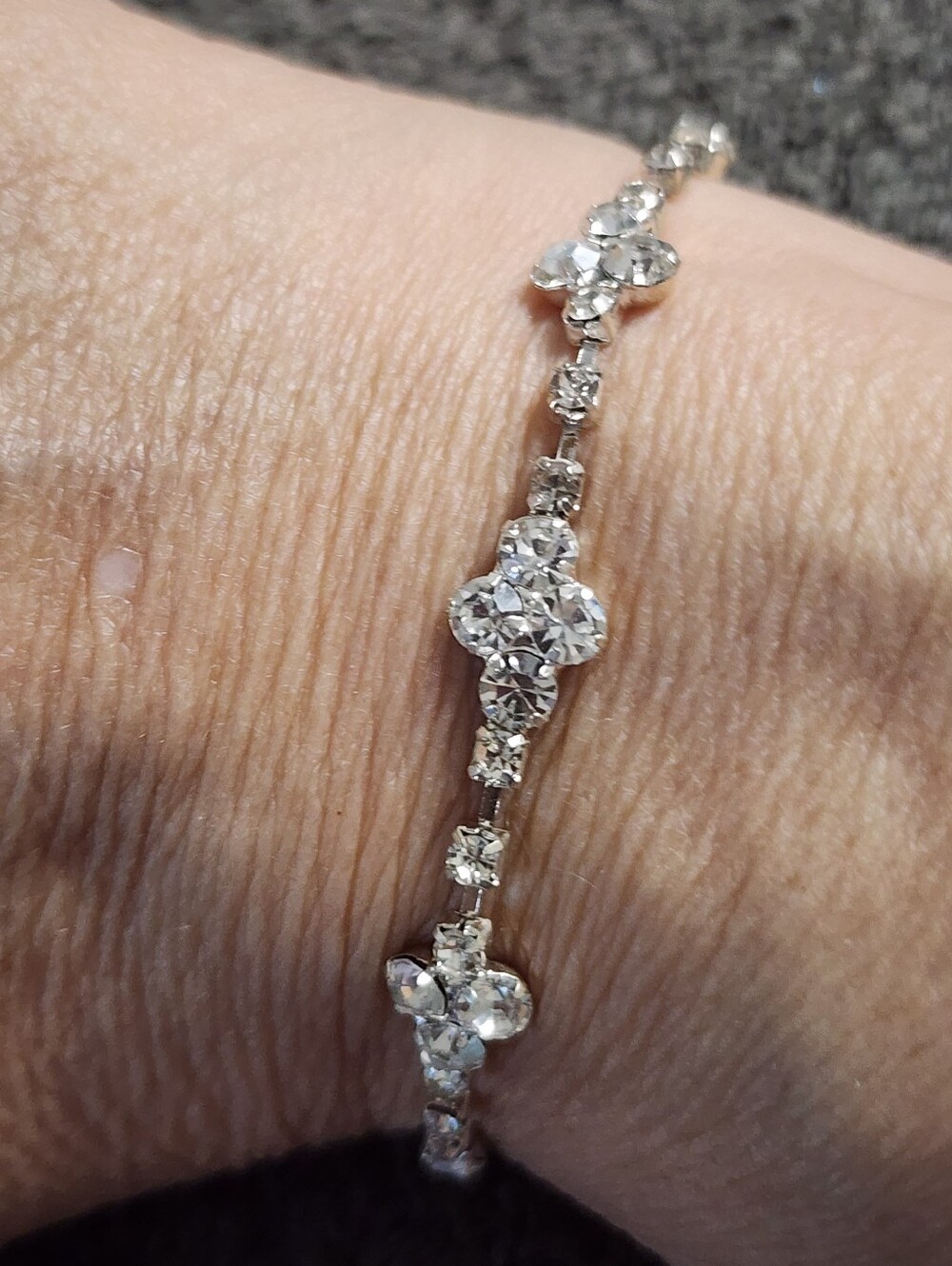 Silvertone Rhinestone Crystal Bracelet
